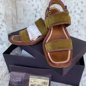 Green suede PRADA sandals